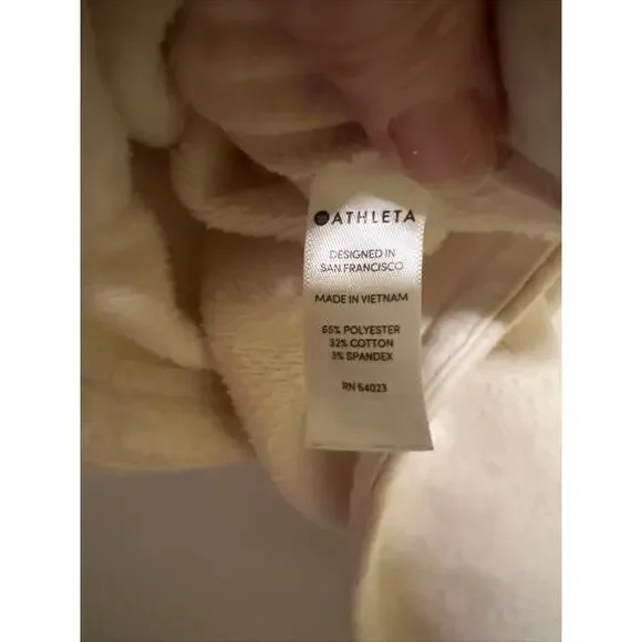 Athleta Cozy Karma Pullover Sweatshirt Oatmeal Heather Cream Women’s Medium - Picture 15 of 16